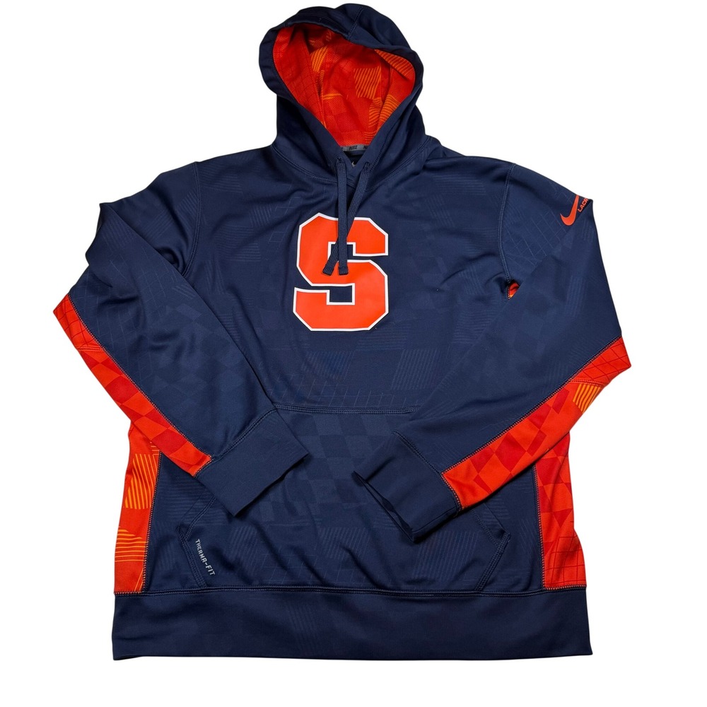 Nike Syracuse Orange Lacrosse Therma-FIT Hoodie Mens Medium Navy Blue Sweatshirt